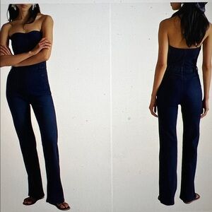 Free People Beckett Strapless Denim Jumpsuit. NWT. Size 32. ColorMidnight Mantra